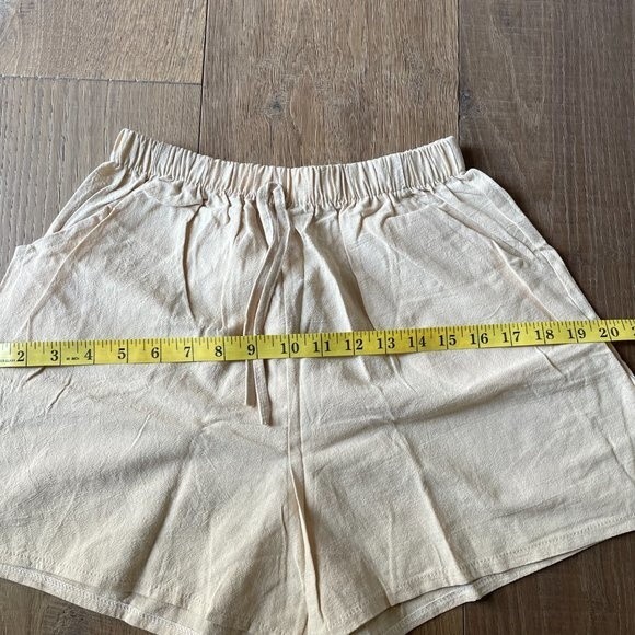 NWOT Women Solid High Waist Linen Blend Shorts Pants Beach Shorts (Size M) - Picture 5 of 8